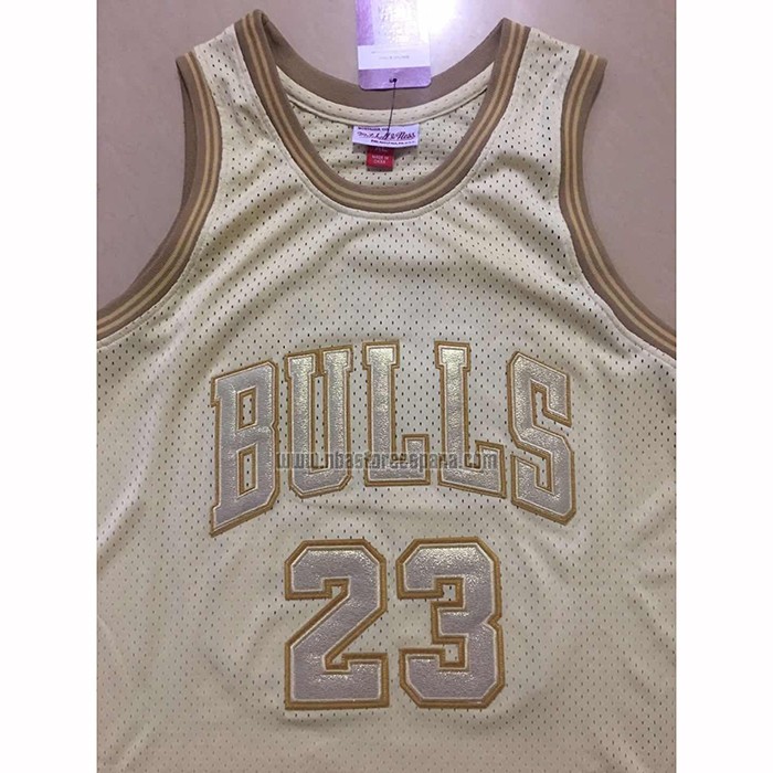 Camiseta Chicago Bulls Michael Jordan NO 23 Mitchell & Ness 1997-98 Oro